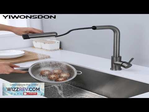 6 Mode Gray Kitchen Faucets Pull Out Rotation Waterfall Black Stream Sprayer