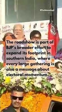 PM Modi roadshow draws large crowds in Puducherry, campaign optics go full strength.