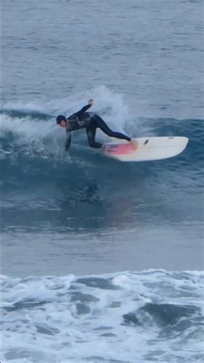 Stoked surfer at Cardiff