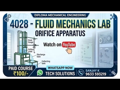 ORIFICE SAMPLE CALCULATIONS #DIPLOMA MECHANICAL ENGINEERING #CIVIL ENGINEERING