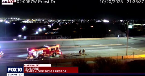 Bus catches fire near Loop 202 in Tempe
