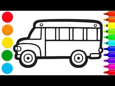 How to draw a simple bus | step by step