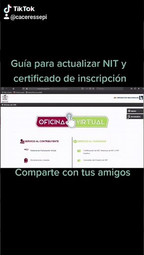 Guía de actualización de NIT y certificado de inscripción