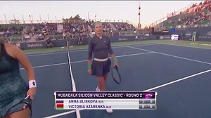 24K views · 686 reactions | Victoria Azarenka storms into the Mubadala Silicon Valley Classic quarterfinals! Routs Blinkova, 6-1, 6-0! | WTA | Facebook