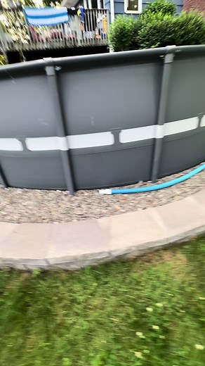 Whats under my pool and how I secured the legs to paver and leveled them. #poolinstall #retainingwall #levelingpool #intexpool #intex