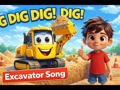 Excavator Song for Kids 🚜 Dig Dig Dig! | Construction Trucks for Toddlers
