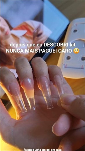 fazendo unha em gel em casa #unhas #alongamentodeunhas #unhasdegel (Id nos comentários)
