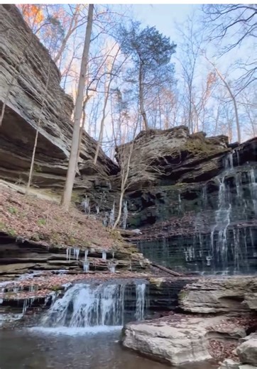 One year ago today, it was a cold and icy hike. Very beautiful! 🩵🩵 Short Springs Natural Area in Tullahoma, Tennessee #winterhiking #waterfall #ice #exploring #fyp