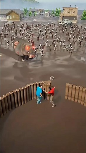 Zombie Apocalypse: Building an S-Shaped Base to Survive the Zombie Hippo Attack! #shorts