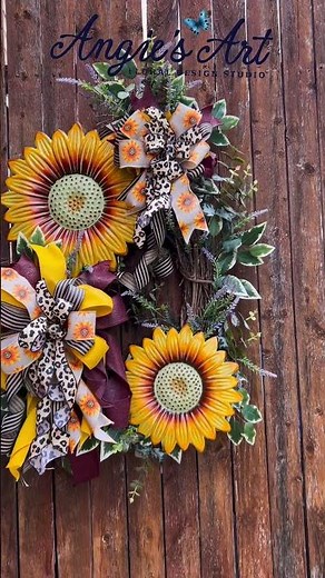 Handcrafted Sunflower Door Wreath | Fall Farmhouse Front Door Décor | Rustic Country Style