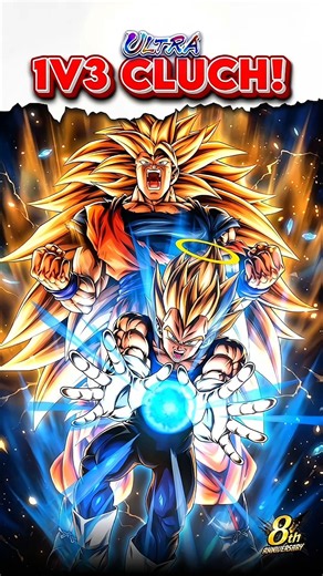 "Ultra Ssj2 Vegeta & Ssj3 Goku Crazy 1v3 🤯" (Dragon Ball Legends) #shortvideo #shorts #short #dbl