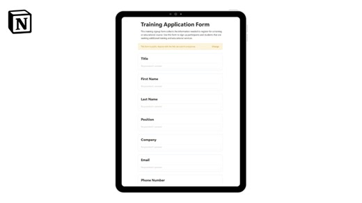 Training Application Form