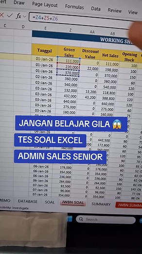 Cek bio yg mau rekap penjualan harian juga. Part 9 - Test soal excel admin senior #excel