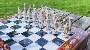 Luxury Handmade Wooden Chess Set With Storage - Personalized Chess for Christmas Gift, Metal Pieces - Etsy Canada