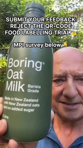 ❗Wait, what? ❓The government wants to trial QR codes on food, with a view to replacing existing food labels that tell us clearly what's in the food. That sounds crazy to us! What can you do? We need to say NO by Friday 19 December. Read on for more... 🧐Food Safety NZ says that "digital labelling technology has the potential to provide trust, transparency, and efficiency benefits. It can also better inform and empower consumers." ❌ We say it's the exact opposite. It would disempower consumers, m