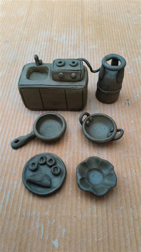 destroy mini clay kitchen set #art #kitchenset