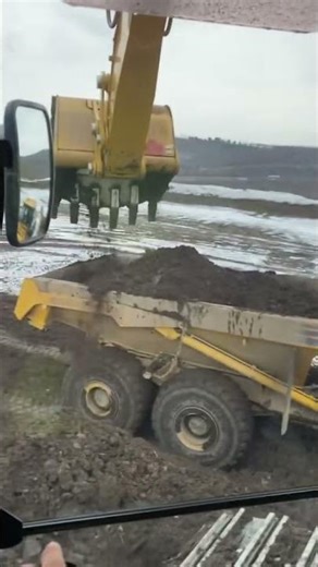 POV: Inside the Excavator Cab Loading Dirt #excavator #truck #construction