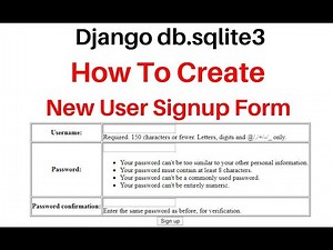 django signup Form db.sqlite3 UserCreationForm