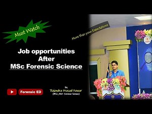 JOB OPPORTUNITIES AFTER MSC FORENSIC SCIENCE