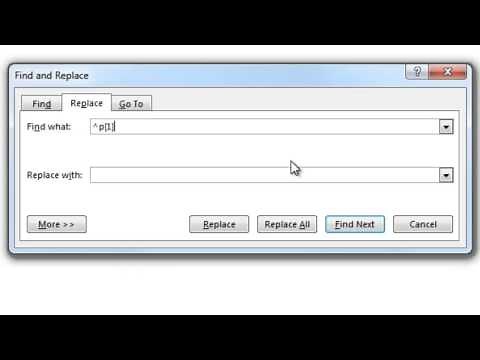 Word: Use Replace to remove line breaks