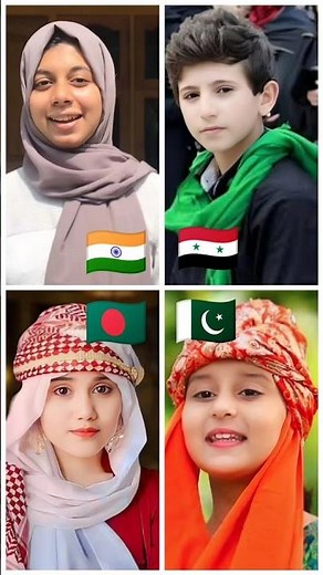 Top 4 famous Islamic naats in every County 🥰💖 | hadi faour,rajiya risha,huda sisters,Najiya| #shorts