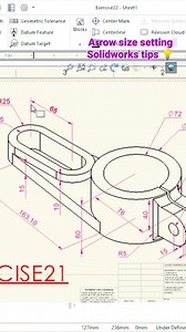 How to change arrow size in solidworks drawing sheet dimensions..... #solidworkstips #followformore #malviyacad #cad #newtips #2ddrawing | Malviya CAD Solution