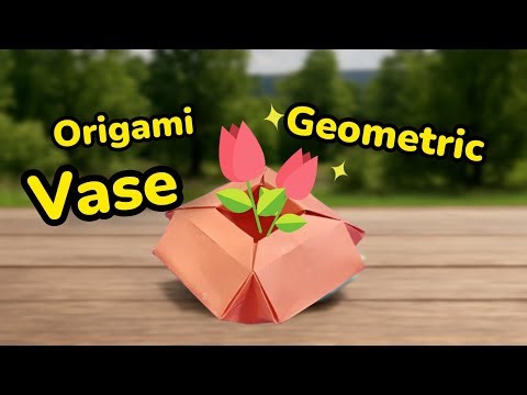How to make a origami flower pot : make your own vase with 1 paper 😍