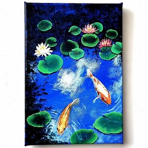 4.8K views · 281 reactions | Goldfish Pond Acrylic Painting #art #artist #artwork #acrylic #painting #eldrawingarts #paintingartwork #acrylicpainting | El Drawing Arts | Facebook