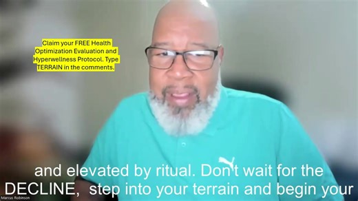 Your body is a living terrain, whispering what it needs long before symptoms shout. ✅Get a map of where your energy flows, where it’s blocked, and the rituals that unlock renewal. From that map we’ll craft a custom HyperWellness Protocol tuned to your biology and elevated by ritual. Ready to stop waiting for decline and start directing your vitality? 🎯Type TERRAIN below and I’ll DM your free assessment and invite you in. | DrMarcus Robinson
