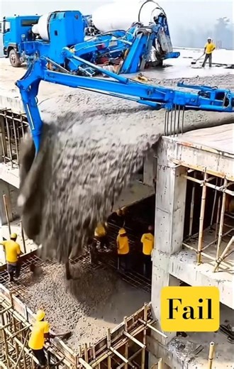 From Pour to Collapse in Second—Hydraulic Fail Sends Mixer Flood Crashing Downstairs! #epicfail