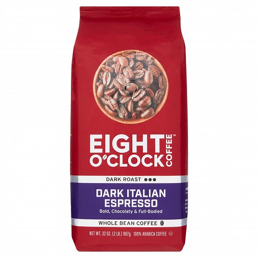 Eight O'Clock Dark Italian Espresso Whole Bean Coffee, 32 oz