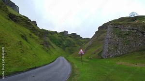 Stunning scenery at Winnats Pass in Peak district National Park England