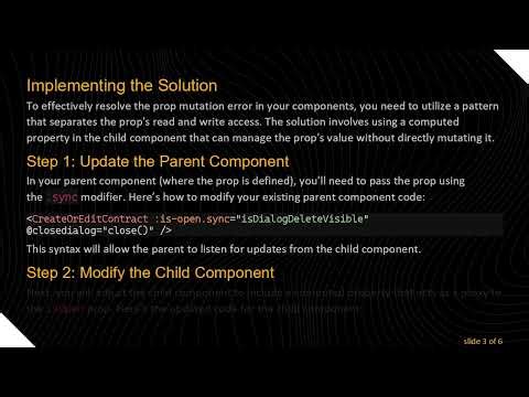 Resolving the Vue.js Prop Mutation Error