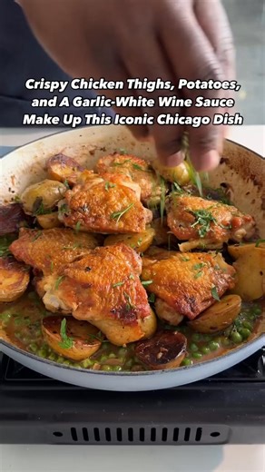 Chicken Vesuvio is a Chicago classic for good reasons — a garlic-white wine sauce being one of them 😍! Get the recipe for the surprisingly easy-to-make dish at the link in the comments or here: bit.ly/4lRC5zz 🍗: Craig Ruff, 🎥: Roscoe Hall, Mike Cunliffe | Food & Wine