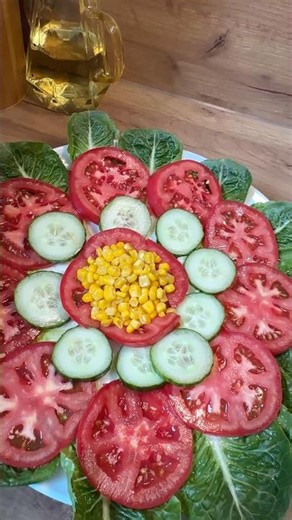 🥗🌽 Fresh Garden Salad Delight 🍅✨ #simple #salad #fruitart #food