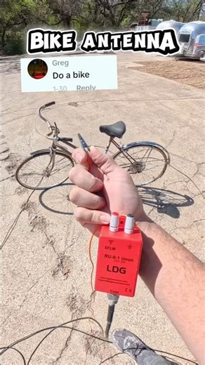 Bike antennaworks!!! 😆#hamradio #hamradioamateur #hobby #experement