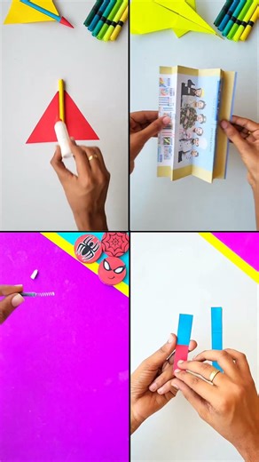 4 best paper flying toys , how to make spider man webshooter , paper plane launcher , straw plane