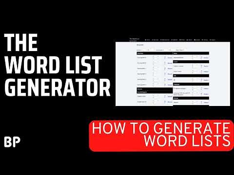 How To Generate Word Lists Using The Word List Generator
