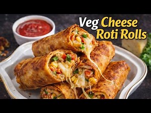 Veg Cheese Roti Roll Recipe | Easy Cheesy Vegetable Roll at Home | Street Style@henafooddelight