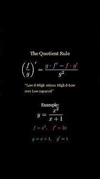What is the quotient rule? #maths #calculus #derivatives #quotientrule