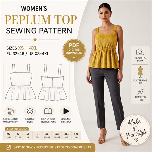 Strap Top Sewing Pattern PDF | Women’s Flare Dress Top Pattern | Spaghetti Strap Bodice | A4 A0 US Letter | XS-4XL - Etsy