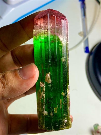 Natural Bi-color Tourmaline Crystal From Afghanistan (120 Grams) - Etsy