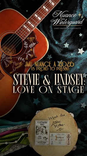 JNU Nuance A is proud to announce their 2026 program: Stevie & Lindsey: Love on Stage 🎶🎤✨ #winterguardinternational #atlanticindoorassociation #wgi206 📷💻: @twchamberlain | JMU Nuance Winterguard