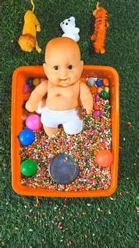 Full of 3 Rainbow Bath Tubs Candy with M&M's & Magic Slime Cutting Video