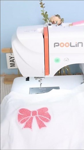 Appliqué embroidery step-by-step with POOLIN.🧵#shorts