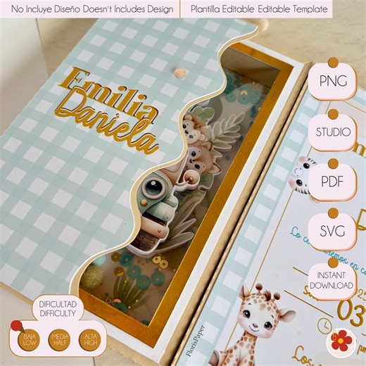 Shaker Book Card Template SVG | Shaker Invitation Cut File | 3D Card SVG for Cricut Silhouette | DIY Shaker Window Card - Etsy