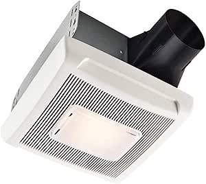Broan-NuTone A70L Ventilation Fan with Light and Roomside Installation, 70 CFM, 2.0 Sones White Painted Enamel