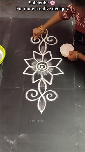 #sideborder_9❤ simple side border kolam for dailyuse #shorts #kolam #viralvideo #muggulu #song