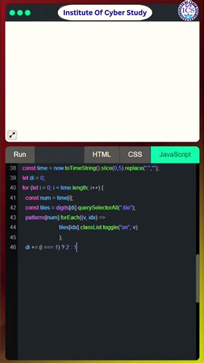 Tile Clock Animation with HTML CSS JavaScript ⏰ Amazing UI #shorts #Viral #Clock #coding #javascript