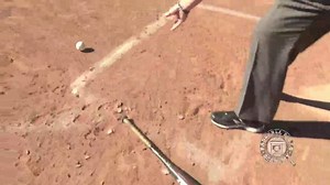 Batter Drops Bat, Ball Rolls into the Bat then Trickles into Foul Territory - Baseball Rules Academy